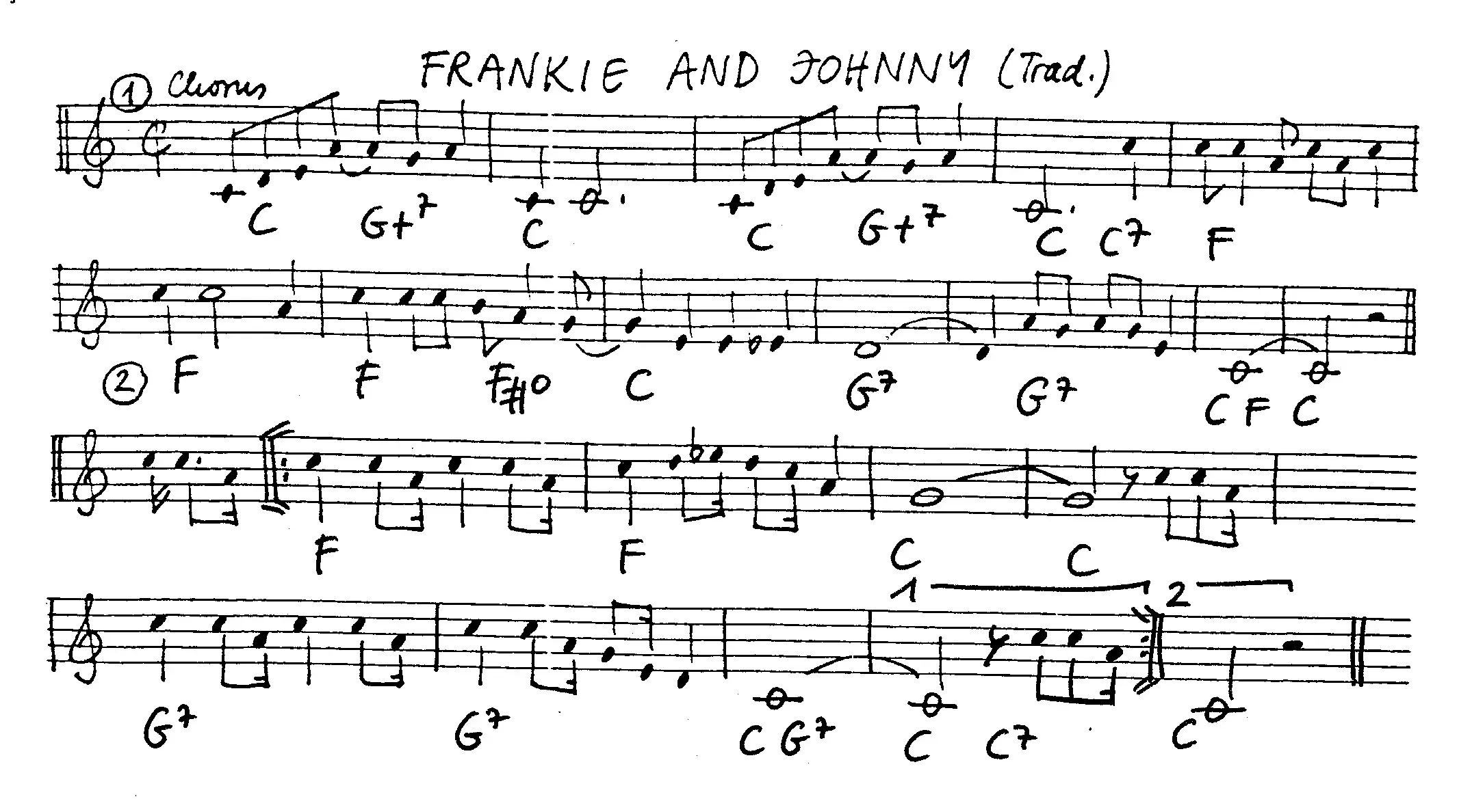 frankie and johnny free jazz leadsheet - Courtesy of the Jungle Jazz Band